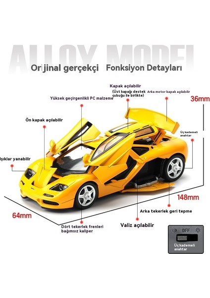 1:32 Mclaren F1 Alaşımlı Spor Araba Modeli Seti (Yurt Dışından) indirimleri