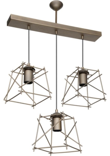 Kahverengi 3'lü Avize, Şık ve Modern Tasarım ile Evinizde Sıcaklık Sağlar