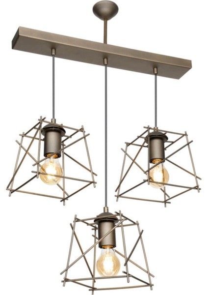 Kahverengi 3'lü Avize, Şık ve Modern Tasarım ile Evinizde Sıcaklık Sağlar fırsatları