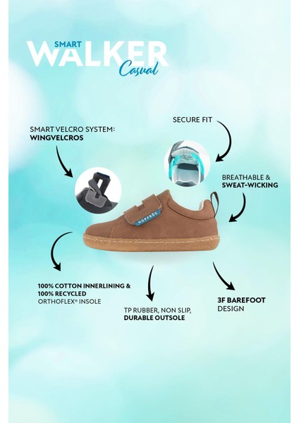 Smart Walker Casual Kahverengi Meşe Barefoot Çocuk Ayakkabı fiyatları