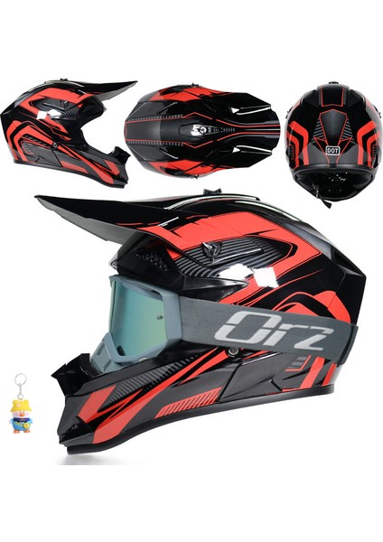 Erkekler ve Kadınlar Için Offroad Bisiklet Kask Ralli Kask Artı Boyutlu Adv Yarış Nefes Offroad Kask (Yurt Dışından)