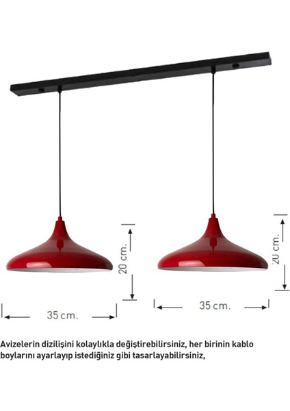 Kırmızı Sarkıt Lamba Çift Set, Modern ve Şık Aydınlatma, Oturma ve Mutfak Alanları Için modelleri