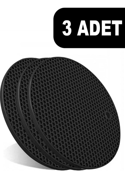 3'lü Siyah Yuvarlak Silikon Nihale Seti, Dayanıklı ve Şık Tasarım