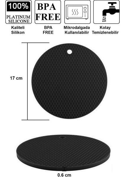3'lü Siyah Yuvarlak Silikon Nihale Seti, Dayanıklı ve Şık Tasarım fiyatları
