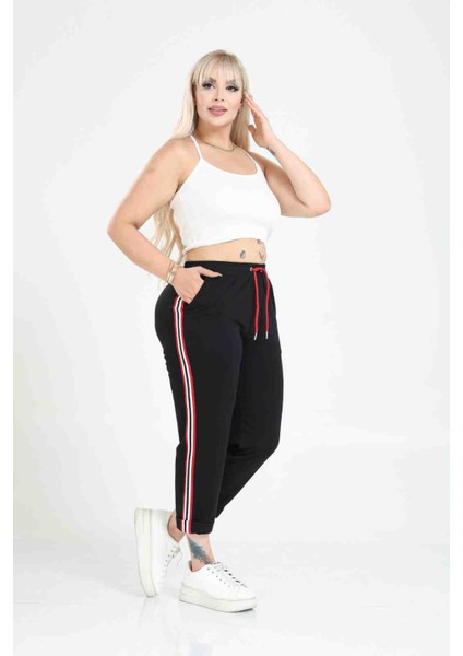 Kadın Likralı Yüksek Bel Cepli Duble Paça Kapri Eşofman fiyatları