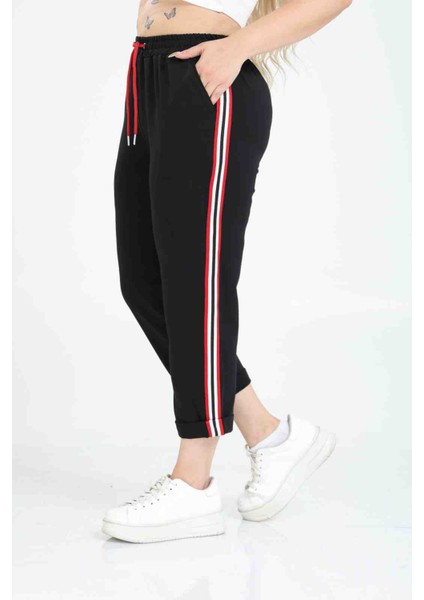 Kadın Likralı Yüksek Bel Cepli Duble Paça Kapri Eşofman indirimleri