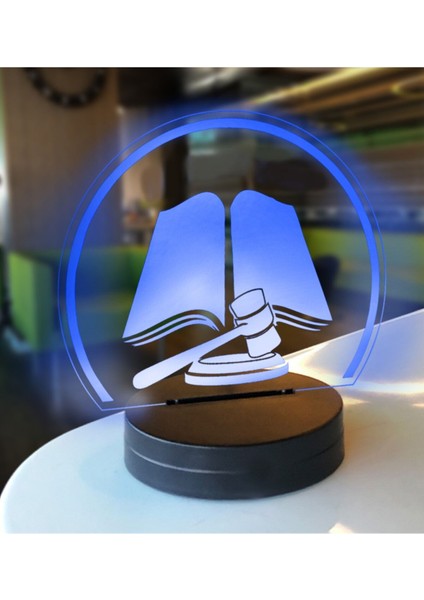 Hukukçular ve Avukatlar Için Kitap Temalı Şık LED Lamba Hediye Modeli