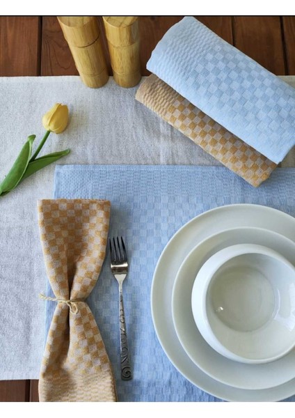 Gri Dama Desenli Mutfak Kurulama Bezi Seti, 40X60 Cm, 4 Adet modelleri