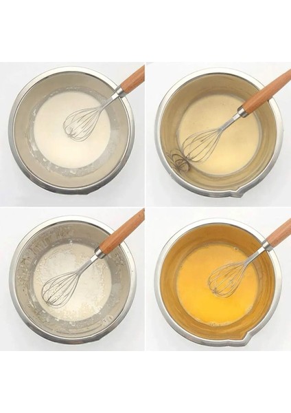 3'lü Ahşap Sap Çırpıcı Seti, Lüks Çelik Yumurtalı ve Soslu Karıştırıcılar modelleri