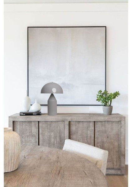 Şık Gri Masa Lambası, Modern Tasarım, Dekoratif Metal Abajur, Çalışma Odası Aydınlatması fırsatları