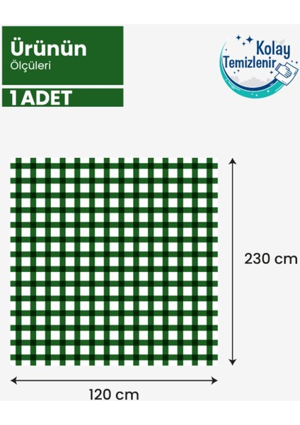 Yeşil Silinebilir Masa Örtüsü, 120X230 Cm, Şık ve Kolay Temizlenebilir Tasarım fırsatları