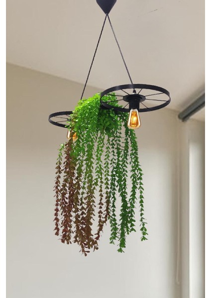 Siyah Metal Bisiklet Tekerlek Sarkıt Avize, Rustik Dekorasyon Için Ideal Seçim