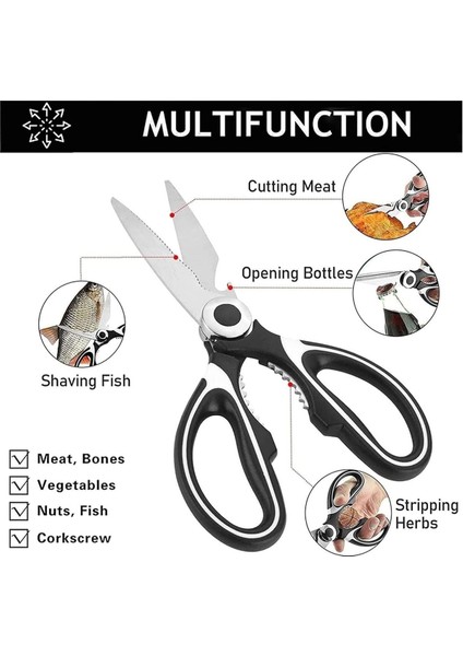 Paslanmaz Çelik Çok Amaçlı Mutfak Makası, Balık, Et, Sebze Için Ultra Keskin fiyatları