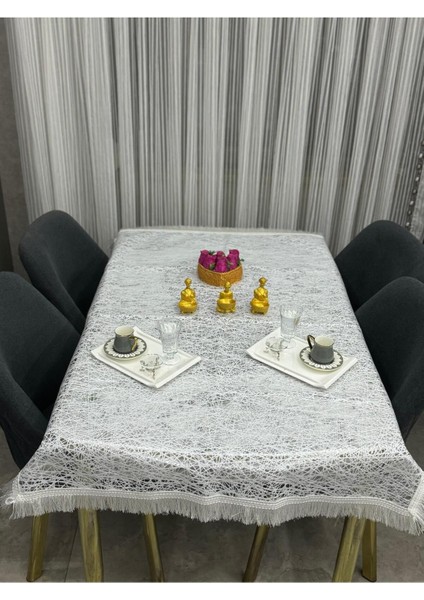 Şeffaf Pvc Masa Örtüsü, Püsküllü, Hijyenik ve Silinebilir, Beyaz Renkli. fiyatları