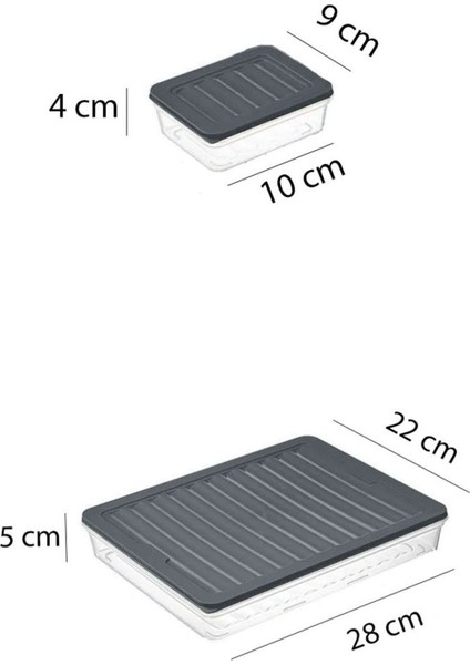 7'li Saklama Seti, Dondurucu, Bakliyat, Piknik ve Mikrodalga Kapları, Gri Renk modelleri