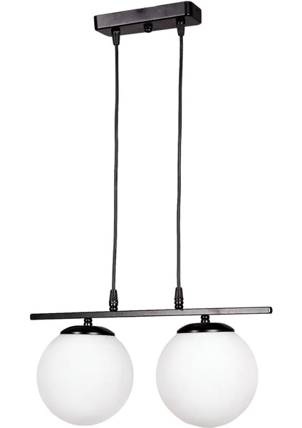 Şık 2'li Siyah Beyaz Cam Avize Seti, Modern ve Zarif Tasarım ile Ev Dekorunuza Şıklık Katın fiyatları