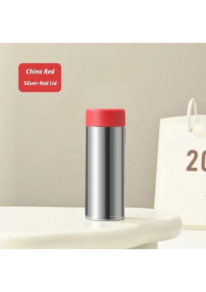120/150/180ML Mini 316 Paslanmaz Çelik Taşınabilir Termos Kupası Vakum Termal Yalıtım Cep Kupası Espressokapite Için Küçük Su Şişesi: 120ML/RENK: Gümüş-Kırmızı Kapak (Yurt Dışından)