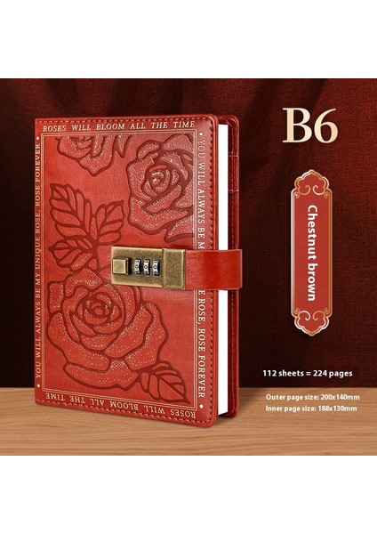 Kilitli Vintage Şifre Defteri Defter El Kitabı (Yurt Dışından)