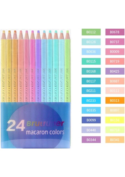 12/24 Renk Seti Makaron Renkli Kalemler Eskiz Ahşap Renkli Kalemler Öğrenci Sanatçı Çizim Sanat Malzemeleri Için Boyama (Yurt Dışından)