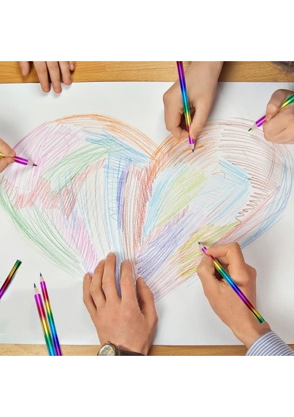 10 Adet Gökkuşağı Renkli Kalem, 4'ü 1 Arada Kalem. Okullar, Öğrenciler, Eskiz, Karalama, Boyama, Boyama Için Uygundur. (Yurt Dışından) fırsatları