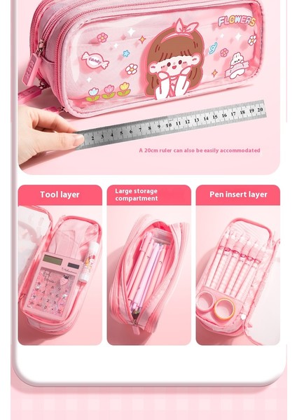 Öğrenci Büyük Kapasiteli Kalem Çantası Çok Katmanlı Kırtasiye Saklama Kalem Kutusu (Yurt Dışından) fiyatları
