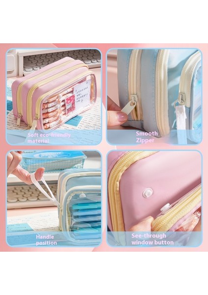 Büyük Kapasiteli Kalem Çantası Kırtasiye Çantası Öğrenci Kalem Kutusu Kozmetik Çantası (Yurt Dışından) modelleri