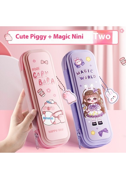 Karikatür Kırtasiye Kutusu Çocuk Kalem Kutusu Büyük Kapasiteli (Yurt Dışından)