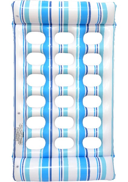 Şişme Su Yüzer Drenaj Üst Şezlong Kalınlaştırılmış Yüzer Yatak Su Partisi Renkli Çizgili Yüzer Sıra (Yurt Dışından)