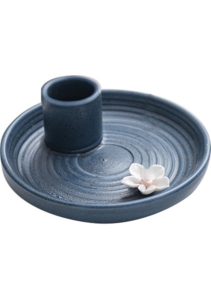 Mavi Tütsülük, Seramik Tütsülük, Kokulu Ahşap Stand, Basit, Modern Terakota Tütsü Brülörü Adaçayı Tutucu (Yurt Dışından)