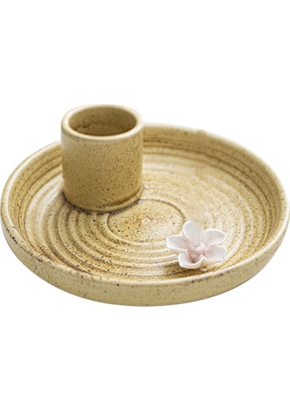 Sarı Tütsülük, Seramik Tütsülük, Kokulu Ahşap Stand, Basit, Modern Terakota Tütsü Brülörü Adaçayı Tutucu (Yurt Dışından)