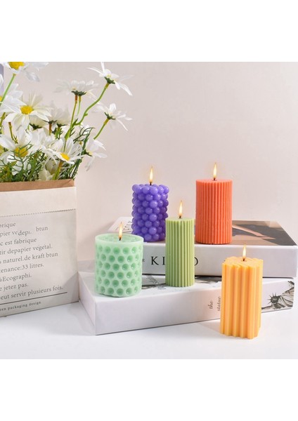 Kendin Yap Mumluk Yapımı Aromaterapi Mum Kalıbı El Yapımı Silikon Mum Kalıbı Kare Çizgili Mum Kalıbı (Yurt Dışından) fiyatları