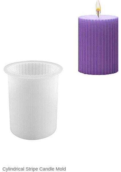 Kendin Yap Mumluk Yapımı Aromaterapi Mum Kalıbı El Yapımı Silikon Mum Kalıbı [büyük] Silindirik Çizgili Mum Kalıbı (Yurt Dışından) modelleri