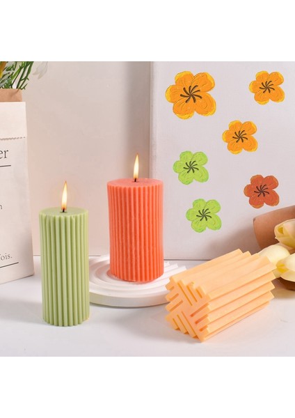 Kendin Yap Mumluk Yapımı Aromaterapi Mum Kalıbı El Yapımı Silikon Mum Kalıbı [büyük] Silindirik Çizgili Mum Kalıbı (Yurt Dışından) indirimleri