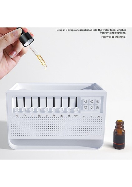 8 Çeşit Beyaz Gürültü Uyku Müziğine Sahip Bluetooth Hoparlör 200ML Aromaterapi Hava Nemlendirici Simülasyonu Alev Gece Lambası (Yurt Dışından) modelleri