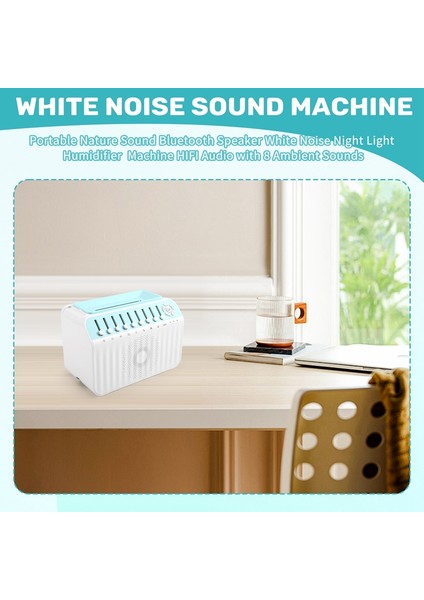 Taşınabilir Doğa Sesi Bluetooth Hoparlör Beyaz Gürültü Gece Lambası Nemlendirici Makinesi 8 Ortam Sesi ile Hıfı Ses (Yurt Dışından) indirimleri