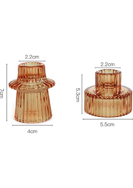 Cam Mumluklar Konik Şamdanlık 2 Farklı Boyut Modern Yivli Tasarım Düğün Dekoru Için Mumluk B (Yurt Dışından) indirimleri