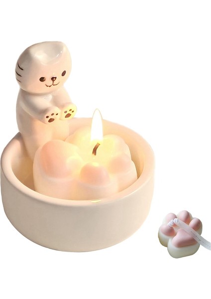Çift Kedi Mumluk, Aromaterapi Mum, Sevimli Kedi Ev Dekorasyonu Şamdanı, Kadın Kedi Severler Için Hediye (Yurt Dışından) modelleri