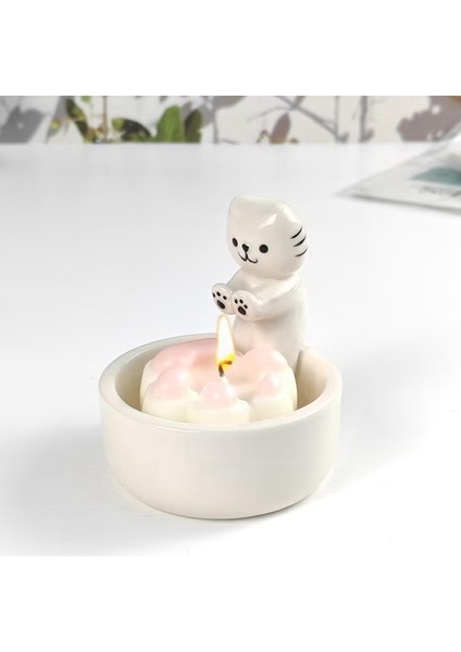 Çift Kedi Mumluk, Aromaterapi Mum, Sevimli Kedi Ev Dekorasyonu Şamdanı, Kadın Kedi Severler Için Hediye (Yurt Dışından) fırsatları