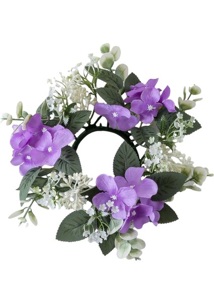 Düğün Şamdan Çelengi Yapay Çiçek Bitkileri Mum Aromaterapi Yüzük Tutucu Masa Orta Parçası Dekorasyonu (Yurt Dışından)