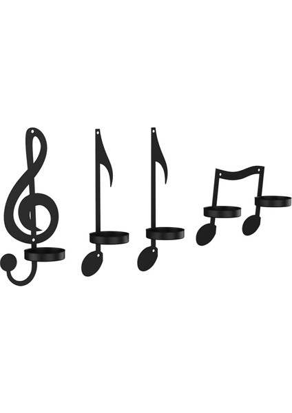Parça Müzik Notası Mumluk Siyah Müzik Notası Duvar Apliği Vintage Sanat Müzik Notası Tarzı Mumluklar Demir (Yurt Dışından)