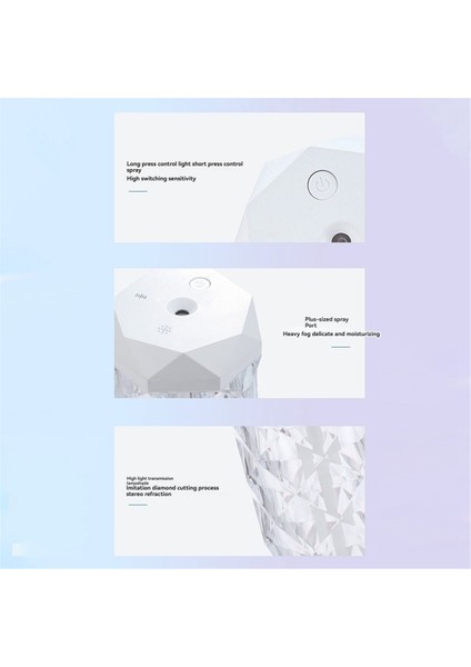 400 ml Küçük Hava Nemlendirici Renkli Ortam Aydınlatması Çok Yönlü Prizma Tasarımı Çok Yönlü Prizma Tasarımı (Yurt Dışından)