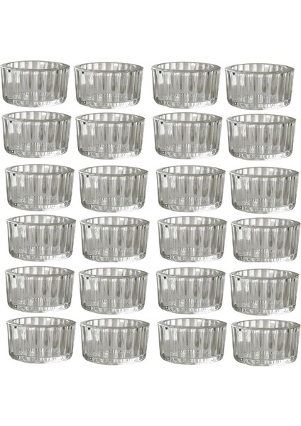 24'lü Şeffaf Çay Işığı Mumluk Seti Masa Ortası, Düğün, Doğum Günü Partisi ve Ev Için Cam Çay Işığı Mumluk (Yurt Dışından) fiyatları