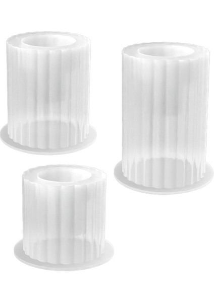 3 Adet Silindirik Çizgili Şamdan Silikon Kalıp Dıy Simplicity Mumluk Döküm Kalıbı Beton Reçine Kalıp (Yurt Dışından)