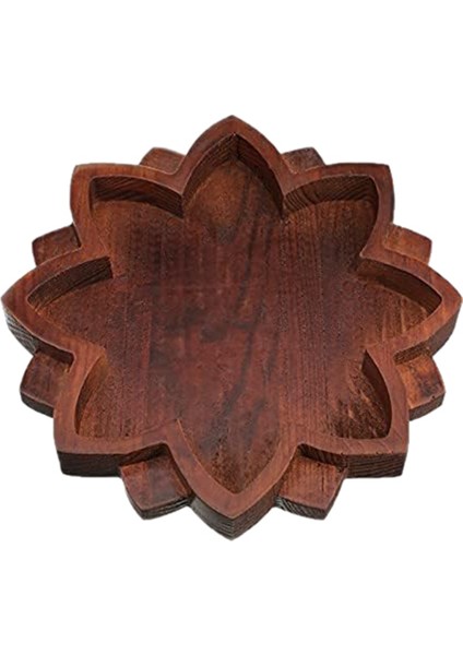 Lotus Kristal Tepsi Ahşap Lotus Şeklinde Kristal Sergileme Tepsisi Retro Mücevher Esansiyel Yağı Kristal Saklama Kutusu (Yurt Dışından)