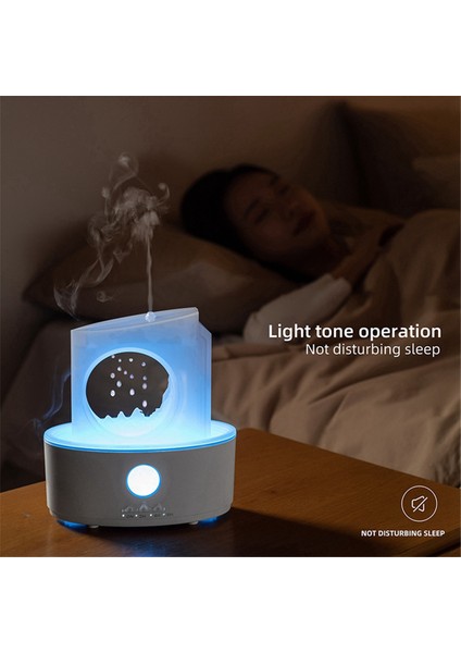 Rain Clouds Aroma Difüzör Yağmur Damlası Hava Nemlendiricisi Aroma Nemlendirici Gece Lambası Masaüstü Ultrasonik Sprey Abd Fişi (Yurt Dışından)