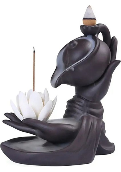 Buda Eli Geri Akışlı Tütsü Brülörü Buda Lotus Eli Geri Akışlı Lotus Eli Vintage Şanslı Kilise Tutucu Kömür A (Yurt Dışından) modelleri