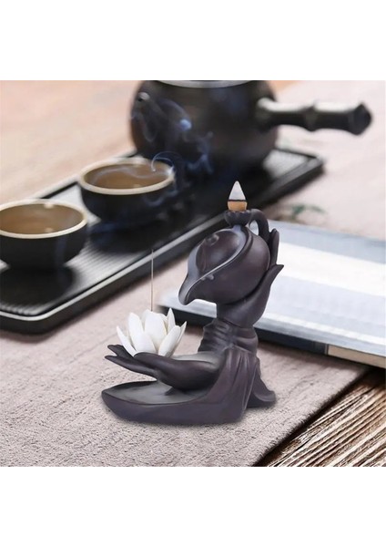 Buda Eli Geri Akışlı Tütsü Brülörü Buda Lotus Eli Geri Akışlı Lotus Eli Vintage Şanslı Kilise Tutucu Kömür A (Yurt Dışından) fırsatları