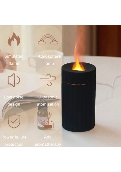 Taşınabilir 7 Renkli Alev Aromaterapi Difüzörü Esansiyel Yağ Difüzörü Mini Nemlendiriciler Yatak Odası, Ev, Ofis ve Seyahat Için (Yurt Dışından) fırsatları