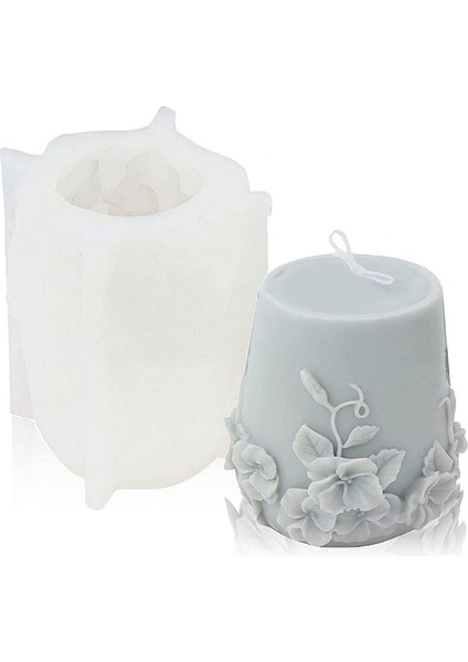 Silindir Mum Kalıpları Silikon, Aromaterapi Mumu Için 3D Rattan Çiçek Silikon Mum Kalıbı (B) (Yurt Dışından) fiyatları
