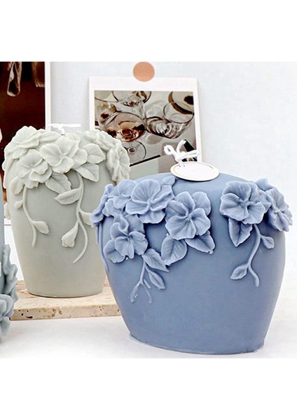 Silindir Mum Kalıpları Silikon, Aromaterapi Mumu Için 3D Rattan Çiçek Silikon Mum Kalıbı (B) (Yurt Dışından) indirimleri
